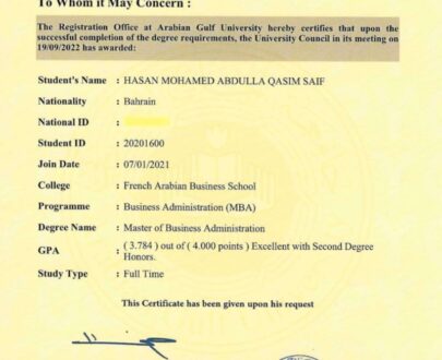 Buy Degree fromArabian Gulf University