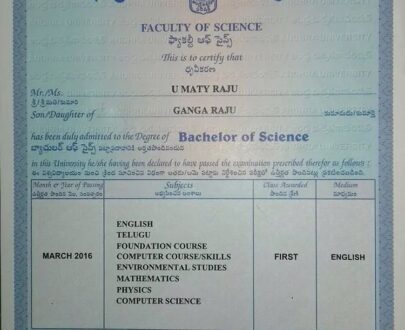 Buy college degree from The Andhra University