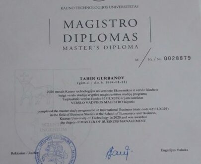 Buy college degree from The Kauno technologijos universitetas