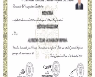 Buy college degree from the Universidad Nacional Mayor de San Marcos