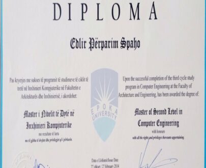 Buy college degree from the Universiteti Epoka Albania