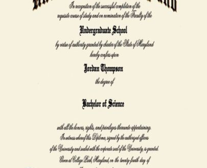 Buy college degree from The University of Maryland