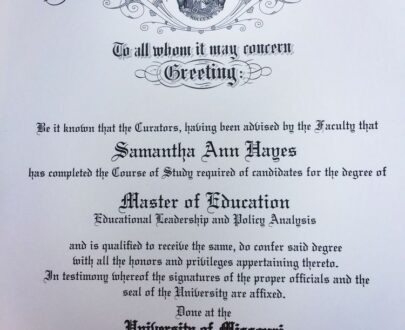 Buy college degree from The University of Missouri