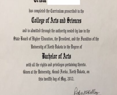 Buy college degree from The University of University of North Dakota