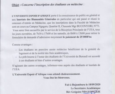 Buy degree from Université Espoir d'Afrique