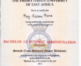 Buy college degree from The The Presbyterian University of East Africa